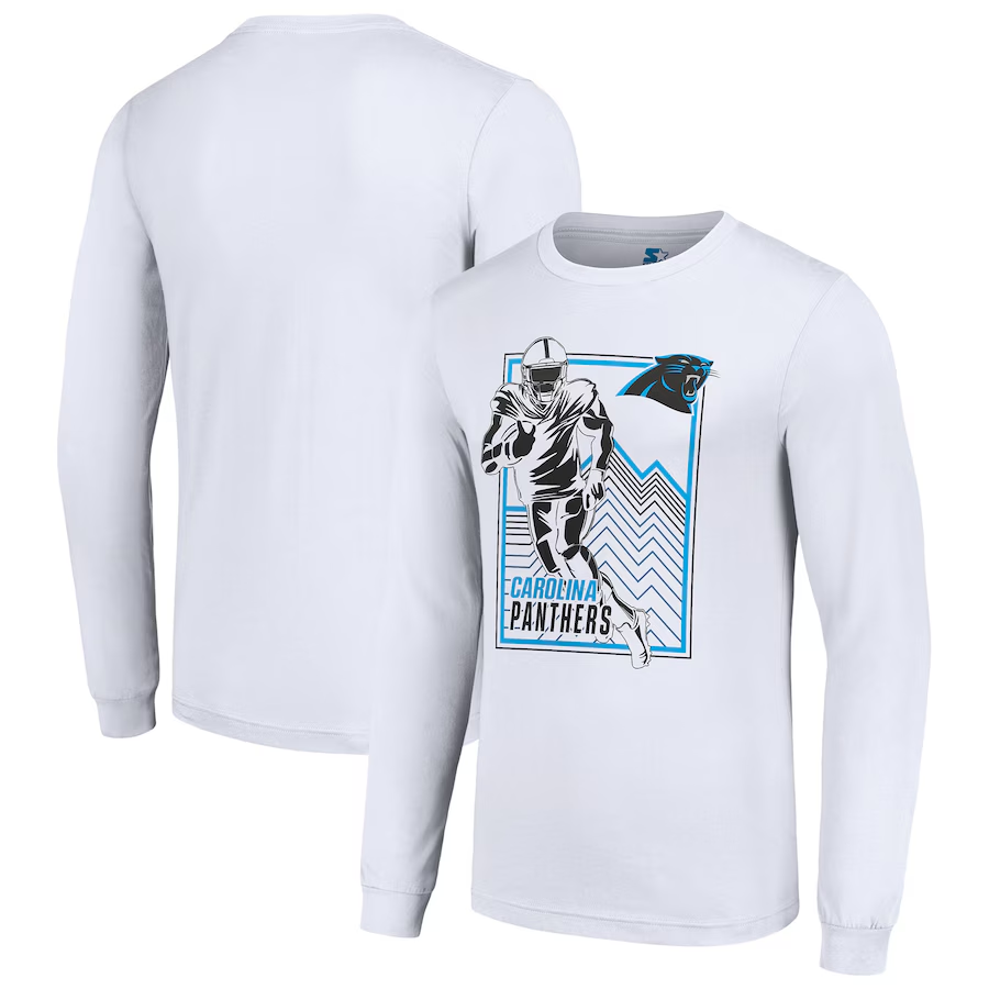 Men Carolina Panthers white 2024 NFL Long sleeve T Shirts->nfl t-shirts->Sports Accessory